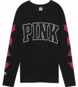 VS PINK black rose crew